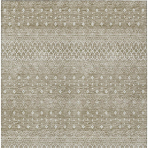Homeroots 3' Stylish Green And Mint Tribal Washable Area Rug For Indoor And Outdoor Spaces, Durable Design 10' X 14' Polyester 582655