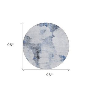 Homeroots 3' Elegant Beige Ivory And Taupe Abstract Washable Area Rug For Indoor And Outdoor Spaces 8' Round Polyester 582664