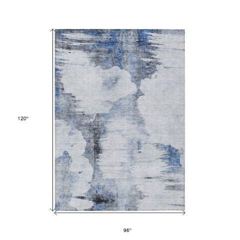 Homeroots 3' Elegant Beige Ivory And Taupe Abstract Washable Area Rug For Indoor And Outdoor Spaces 8' X 10' Polyester 582665