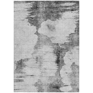 Homeroots 3' Elegant Beige Ivory And Taupe Abstract Washable Area Rug For Indoor And Outdoor Spaces 5' X 8' Polyester 582669