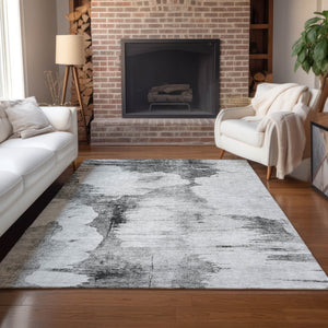 Homeroots 3' Elegant Beige Ivory And Taupe Abstract Washable Area Rug For Indoor And Outdoor Spaces 10' X 14' Polyester 582673