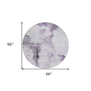 Homeroots 3' Elegant Beige Ivory And Taupe Abstract Washable Area Rug For Indoor And Outdoor Spaces 8' Round Polyester 582676