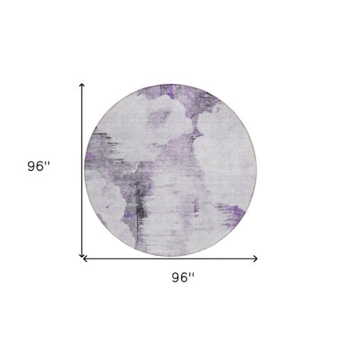 Homeroots 3' Elegant Beige Ivory And Taupe Abstract Washable Area Rug For Indoor And Outdoor Spaces 8' Round Polyester 582676