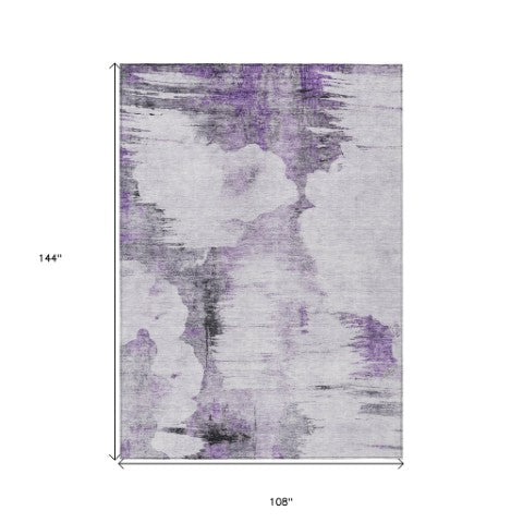 Homeroots 3' Elegant Beige Ivory And Taupe Abstract Washable Area Rug For Indoor And Outdoor Spaces 9' X 12' Polyester 582678