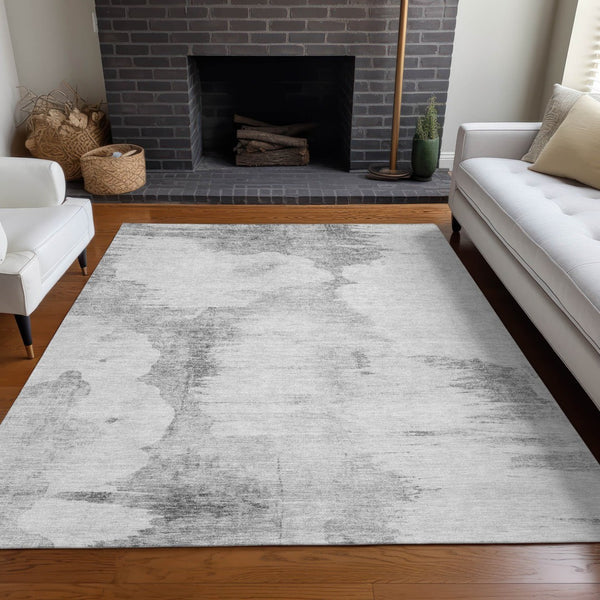 Homeroots 3' Elegant Beige Ivory And Taupe Abstract Washable Area Rug For Indoor And Outdoor Spaces 5' X 8' Polyester 582681