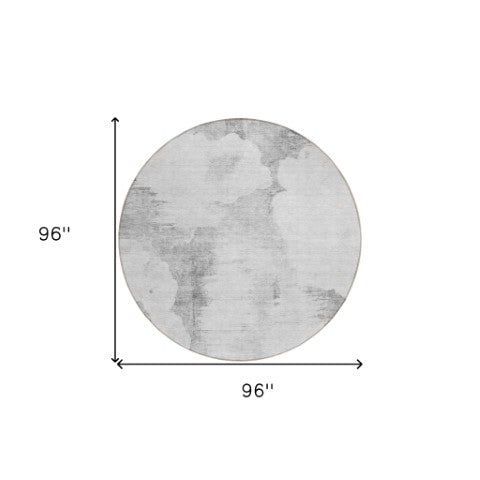 Homeroots 3' Elegant Beige Ivory And Taupe Abstract Washable Area Rug For Indoor And Outdoor Spaces 8' Round Polyester 582682