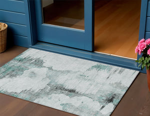 Homeroots 3' Elegant Beige Ivory And Taupe Abstract Washable Area Rug For Indoor And Outdoor Spaces 3' X 5' Polyester 582686