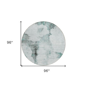 Homeroots 3' Elegant Beige Ivory And Taupe Abstract Washable Area Rug For Indoor And Outdoor Spaces 8' Round Polyester 582688