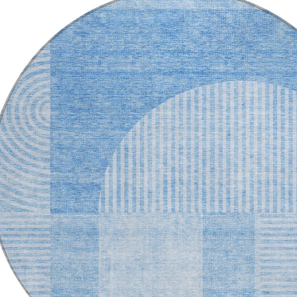 Homeroots 3' Blush Pink And Mauve Geometric Washable Area Rug For Stylish Indoor And Outdoor Spaces 8' Round Polyester 582700