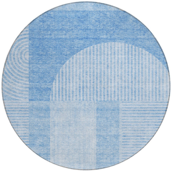 Homeroots 3' Blush Pink And Mauve Geometric Washable Area Rug For Stylish Indoor And Outdoor Spaces 8' Round Polyester 582700