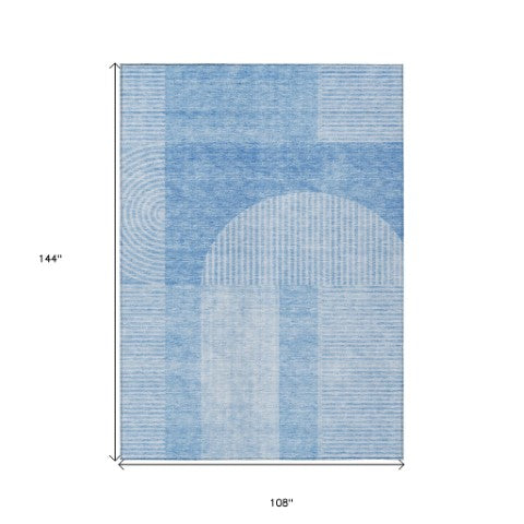 Homeroots 3' Blush Pink And Mauve Geometric Washable Area Rug For Stylish Indoor And Outdoor Spaces 9' X 12' Polyester 582702