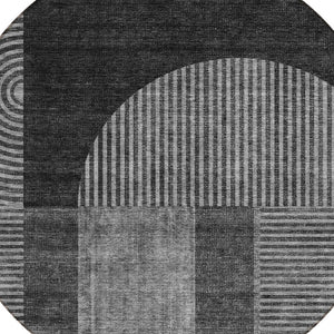 Homeroots 3' Blush Pink And Mauve Geometric Washable Area Rug For Stylish Indoor And Outdoor Spaces 8' Round Polyester 582706