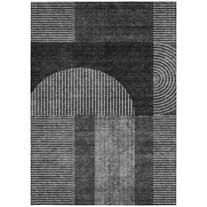 Homeroots 3' Blush Pink And Mauve Geometric Washable Area Rug For Stylish Indoor And Outdoor Spaces 8' X 10' Polyester 582707