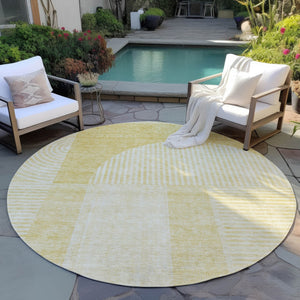 Homeroots 3' Blush Pink And Mauve Geometric Washable Area Rug For Stylish Indoor And Outdoor Spaces 8' Round Polyester 582712