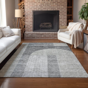 Homeroots 3' Blush Pink And Mauve Geometric Washable Area Rug For Stylish Indoor And Outdoor Spaces 5' X 8' Polyester 582717