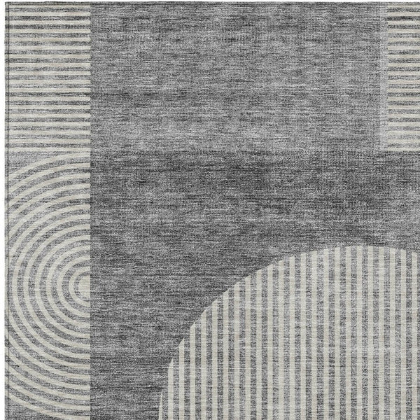 Homeroots 3' Blush Pink And Mauve Geometric Washable Area Rug For Stylish Indoor And Outdoor Spaces 8' X 10' Polyester 582719