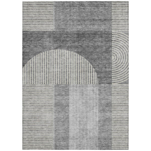 Homeroots 3' Blush Pink And Mauve Geometric Washable Area Rug For Stylish Indoor And Outdoor Spaces 8' X 10' Polyester 582719