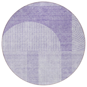 Homeroots 3' Blush Pink And Mauve Geometric Washable Area Rug For Stylish Indoor And Outdoor Spaces 8' Round Polyester 582724