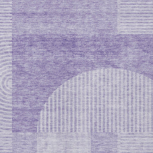 Homeroots 3' Blush Pink And Mauve Geometric Washable Area Rug For Stylish Indoor And Outdoor Spaces 8' X 10' Polyester 582725