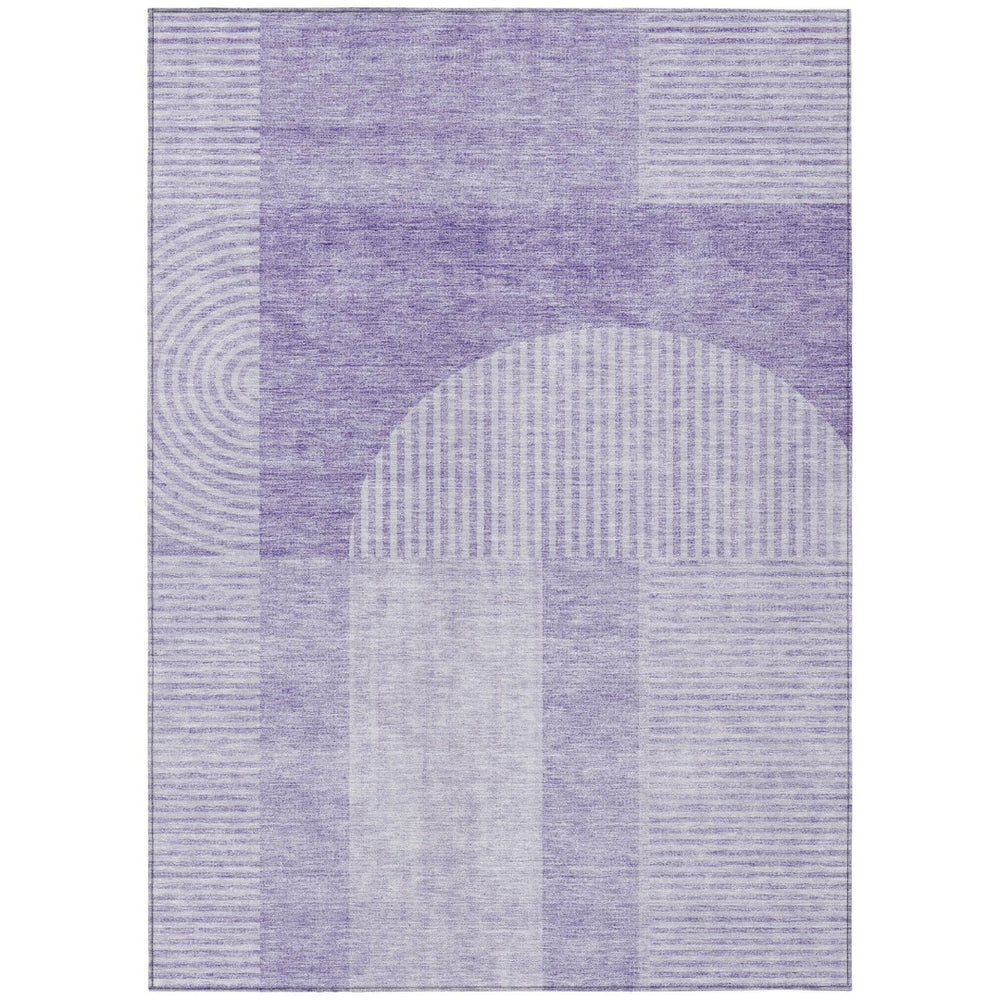 HomeRoots 9' Stylish Geometric Lavender and Purple Washable Area Rug for Indoor and Outdoor Spaces 9' X 12' 582726