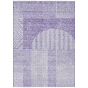 HomeRoots 9' Stylish Geometric Lavender and Purple Washable Area Rug for Indoor and Outdoor Spaces 9' X 12' 582726