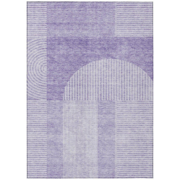 HomeRoots 9' Stylish Geometric Lavender and Purple Washable Area Rug for Indoor and Outdoor Spaces 9' X 12' 582726