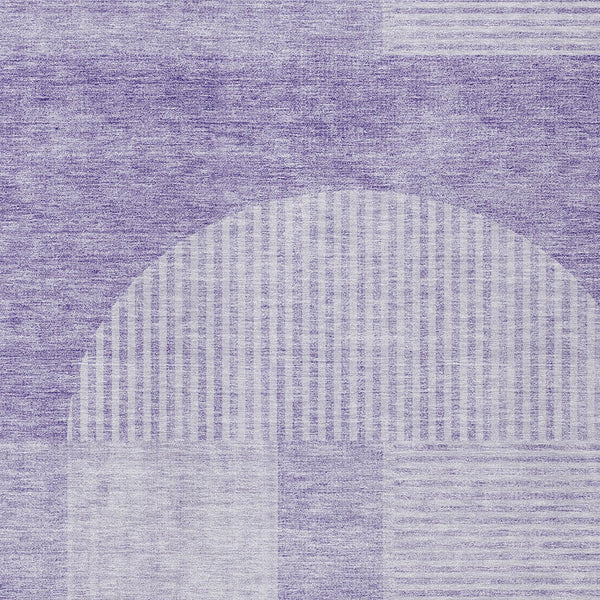 Homeroots 3' Blush Pink And Mauve Geometric Washable Area Rug For Stylish Indoor And Outdoor Spaces 9' X 12' Polyester 582726