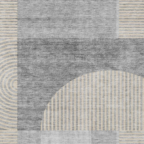 Homeroots 3' Blush Pink And Mauve Geometric Washable Area Rug For Stylish Indoor And Outdoor Spaces 5' X 8' Polyester 582729