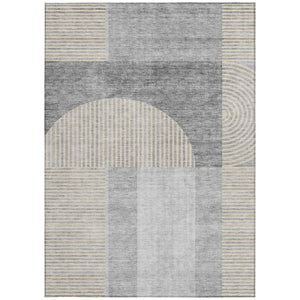 Homeroots 3' Blush Pink And Mauve Geometric Washable Area Rug For Stylish Indoor And Outdoor Spaces 8' X 10' Polyester 582731