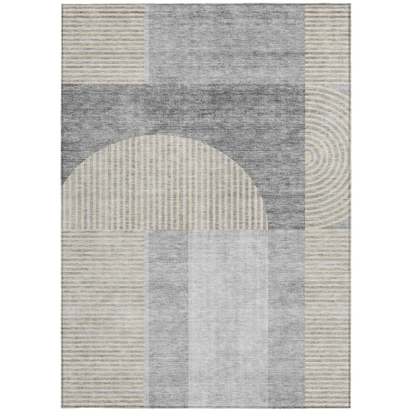Homeroots 3' Blush Pink And Mauve Geometric Washable Area Rug For Stylish Indoor And Outdoor Spaces 8' X 10' Polyester 582731