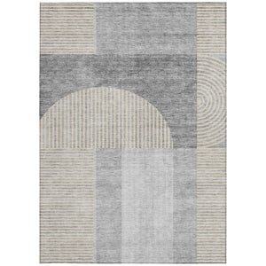 Homeroots 3' Blush Pink And Mauve Geometric Washable Area Rug For Stylish Indoor And Outdoor Spaces 9' X 12' Polyester 582732