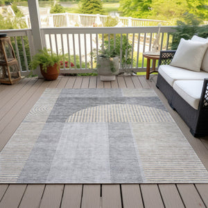 Homeroots 3' Blush Pink And Mauve Geometric Washable Area Rug For Stylish Indoor And Outdoor Spaces 9' X 12' Polyester 582732