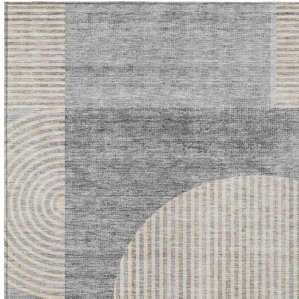 Homeroots 3' Blush Pink And Mauve Geometric Washable Area Rug For Stylish Indoor And Outdoor Spaces 10' X 14' Polyester 582733