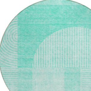 Homeroots 3' Blush Pink And Mauve Geometric Washable Area Rug For Stylish Indoor And Outdoor Spaces 8' Round Polyester 582736