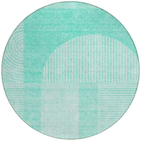 Homeroots 3' Blush Pink And Mauve Geometric Washable Area Rug For Stylish Indoor And Outdoor Spaces 8' Round Polyester 582736