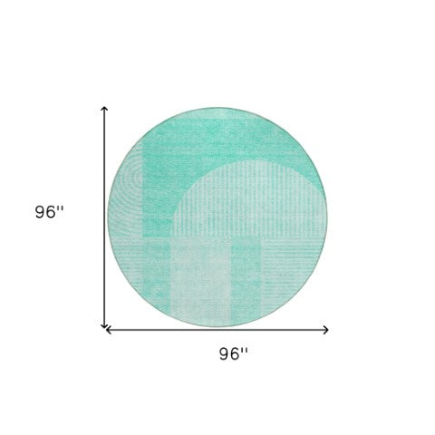 Homeroots 3' Blush Pink And Mauve Geometric Washable Area Rug For Stylish Indoor And Outdoor Spaces 8' Round Polyester 582736