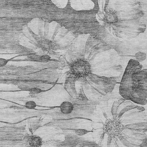 Homeroots 3' Denim Blue Floral Washable Area Rug - Perfect For Indoor Outdoor Spaces, Stain Resistant Design 3' X 5' Polyester 582752