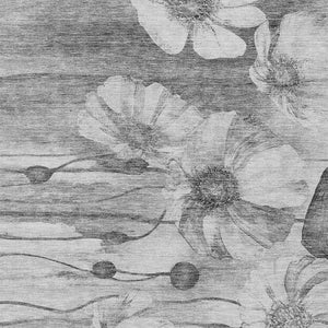 Homeroots 3' Denim Blue Floral Washable Area Rug - Perfect For Indoor Outdoor Spaces, Stain Resistant Design 10' X 14' Polyester 582757