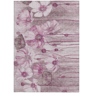 Homeroots 3' Denim Blue Floral Washable Area Rug - Perfect For Indoor Outdoor Spaces, Stain Resistant Design 8' X 10' Polyester 582761