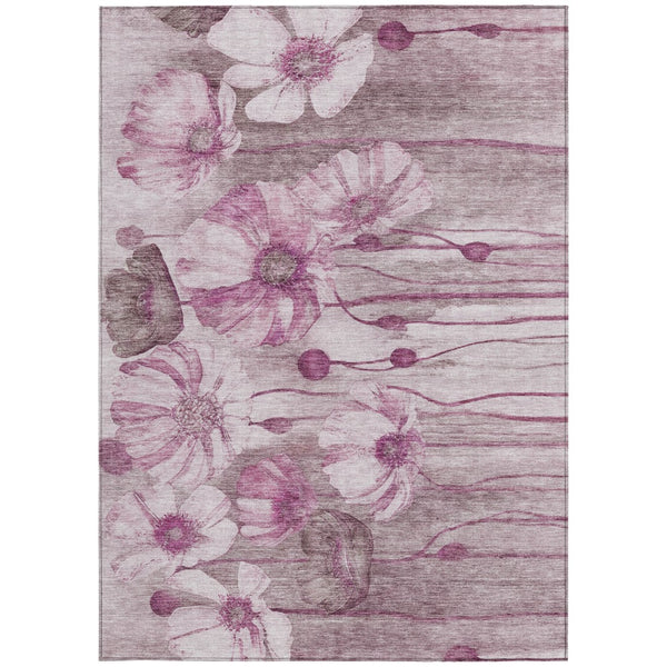 Homeroots 3' Denim Blue Floral Washable Area Rug - Perfect For Indoor Outdoor Spaces, Stain Resistant Design 8' X 10' Polyester 582761