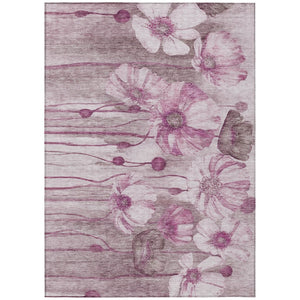 HomeRoots 9' Washable Floral Area Rug in Plum, Mauve & Pink – Durable Indoor/Outdoor Design for All Spaces 9' X 12' 582762