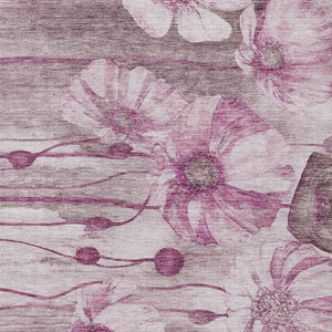 Homeroots 3' Denim Blue Floral Washable Area Rug - Perfect For Indoor Outdoor Spaces, Stain Resistant Design 9' X 12' Polyester 582762