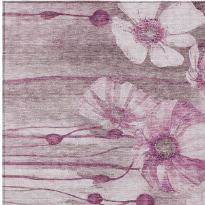 Homeroots 3' Denim Blue Floral Washable Area Rug - Perfect For Indoor Outdoor Spaces, Stain Resistant Design 10' X 14' Polyester 582763