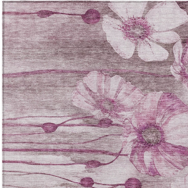 Homeroots 3' Denim Blue Floral Washable Area Rug - Perfect For Indoor Outdoor Spaces, Stain Resistant Design 10' X 14' Polyester 582763