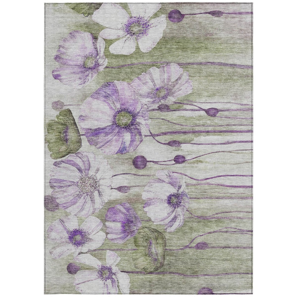 Homeroots 3' Denim Blue Floral Washable Area Rug - Perfect For Indoor Outdoor Spaces, Stain Resistant Design 9' X 12' Polyester 582768