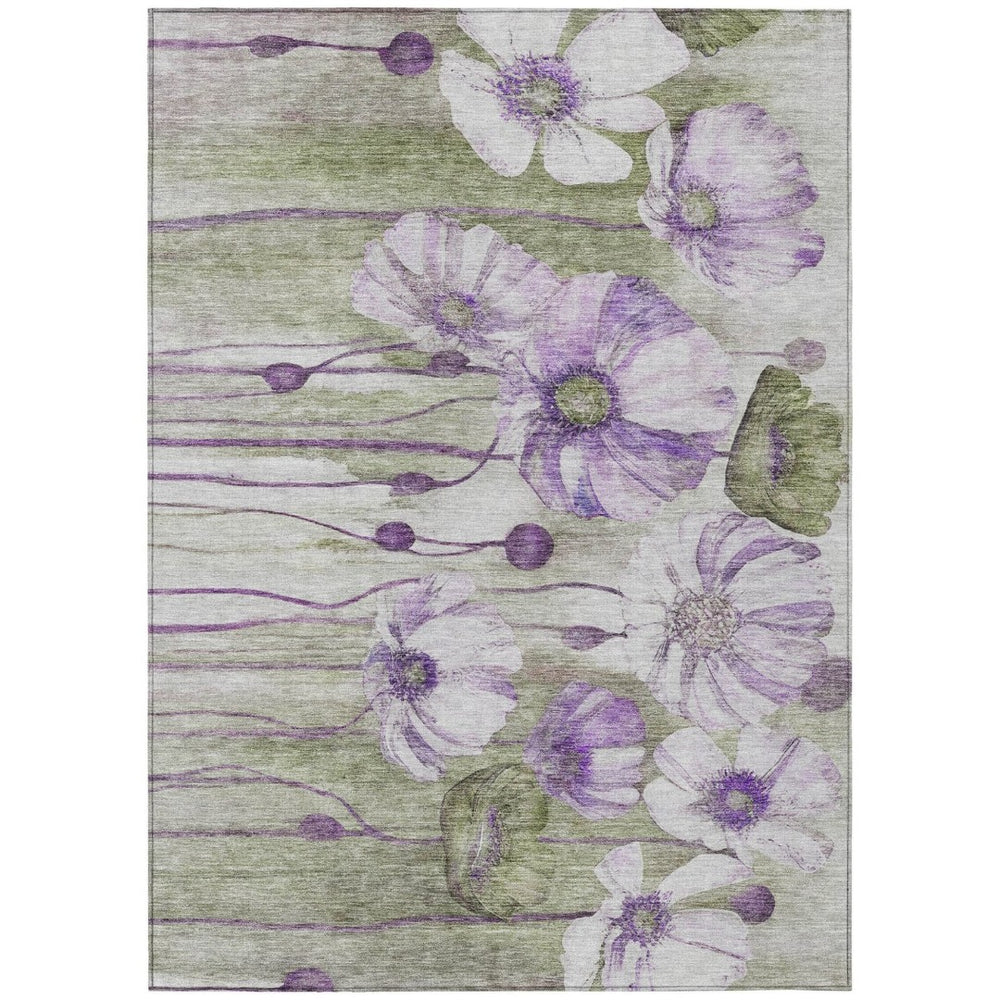 HomeRoots 9' Vibrant Purple and Lavender Floral Indoor/Outdoor Area Rug - Durable, Washable, Versatile Design 9' X 12' 582768