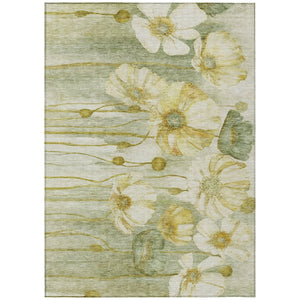 HomeRoots 9' Sage Fern Green and Ivory Floral Indoor Outdoor Area Rug – Stylish, Durable, Easy-Care Design 9' X 12' 582774