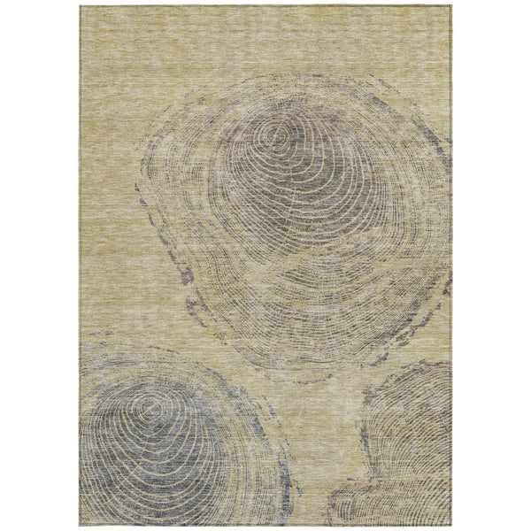 Homeroots 3' Beige Taupe And Gray Abstract Washable Area Rug - Versatile Indoor Outdoor Solution For Any Space 3' X 5' Polyester 582788