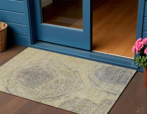 Homeroots 3' Beige Taupe And Gray Abstract Washable Area Rug - Versatile Indoor Outdoor Solution For Any Space 3' X 5' Polyester 582788