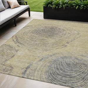 Homeroots 3' Beige Taupe And Gray Abstract Washable Area Rug - Versatile Indoor Outdoor Solution For Any Space 5' X 8' Polyester 582789